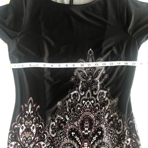 🖤 Lori M Collection Black Paisley Print Dress | Size M | Made in Canada - Picture 12 of 13